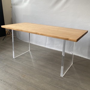 JS AD03 Bàn Ăn Bằng Gỗ Óc Chó Tro Kiểu Nội Thất Acrylic Tùy Chỉnh Cao Cấp Của Nhà Máy Phật Sơn Với Chân Trong Suốt Pha Lê Acrylic - Product Image 1