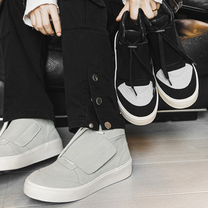 Baskets Montantes de Créateur de Luxe Pour Hommes, Bottines <span class=keywords><strong>en</strong></span> Toile à Plateforme Plate, Fermeture à Lacets, Style Urbain Décontracté, Chaussures Plates <span class=keywords><strong>en</strong></span> <span class=keywords><strong>Cuir</strong></span> - Product Image 6