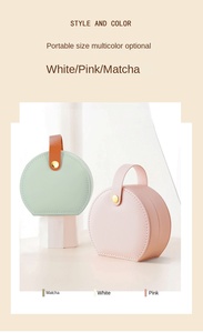 Leather Personalized Gift Bridesmaid Jewelry Storage Box for Necklaces <b>Rings</b> & Earrings-Portable - Product Image 5