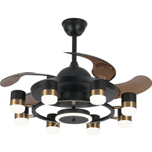 48 pouces moderne classique ventilateur LED lumière 100% cuivre moteur rétractable silencieux télécommande économie d'énergie pour la vie de bureau à domicile - Product Image 1