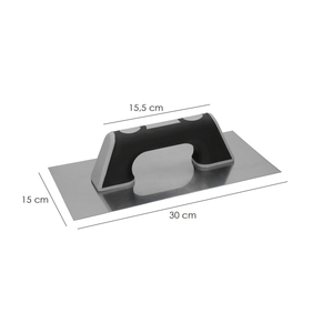 Spatola Professionale in Acciaio Inossidabile con Manico in Polipropilene, Liscia, 300x150mm - Product Image 3