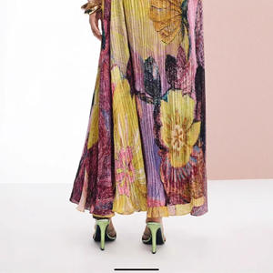 Custom <strong>Clothing</strong> Factory Women's Elegant Evening Dress Sexy Mesh Low-Cut Prom Dress Shoulder-Cut Print Long Split Party Dress - Product Image 2