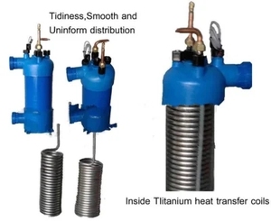Akuarium Laut tangki air pendingin tabung koil Titanium penukar panas evaporator untuk pompa panas pendingin Kolam renang - Product Image 5