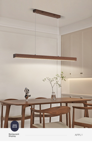 Luminaire suspendu de salle à manger en <span class=keywords><strong>bois</strong></span> <span class=keywords><strong>long</strong></span>, style minimaliste américain Wabi Sabi, industriel, haute performance, moderne, style nordique - Product Image 6