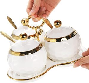 Drop Shipping Ceramic Spice <b>Jar</b> Home Seasoning Box Set Full Set of Light Luxury <b>Kitchen</b> Seasoning Bottle Salt <b>Storage</b> Bottle - Product Image 2