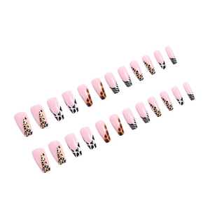 Faux ongles de luxe en gros, longs, en forme d'amande, à presser, motifs capsules colorées à la française, tailles personnalisées, étiquette privée - Product Image 4