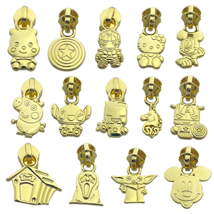 Stocking 5# Zinc Alloy Nickel-Free 30mm Custom Cartoon Zipper Sliders and Puller for Handbag Garment - Product Image 3