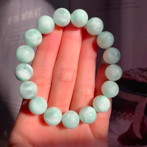 Cream Green Natural Stone String Bead Green <strong>Larimar</strong> <strong>Bracelet</strong> for Women Men Friendship Couple <strong>Jewelry</strong> - Product Image 3