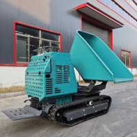 Mini-dumper chenillé populaire 1200 kg CE EURO5 à chenilles en caoutchouc, benne basculante hydraulique pour vignobles, fermes et petits travaux de construction