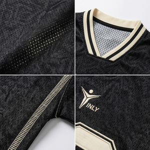 Jersey Sepak Bola Vintage Grosir, Cetak Sublimasi, Bahan Polyester, Pakaian Rugby Cepat Kering, Model Boxy Streetwear, Kaos Sepak Bola Retro Custom - Product Image 2