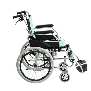 Silla de ruedas manual de aluminio portátil ligera plegable para Disbled - Product Image 2