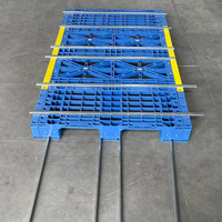 Palette en plastique modulaire robuste 3-Runner 1900*1100mm, recyclée, à plateau ouvert, personnalisable, non standard, pour entrepôt