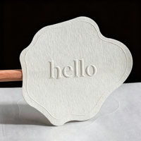 Étiquettes d'emballage personnalisées, imperméables, à forte adhérence, avec logo imprimé, texture spéciale, papier artistique, gaufrage 3D, forme irrégulière