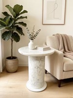 Meubles multifonctionnels de luxe au design minimaliste moderne, tables d'appoint en marbre naturel