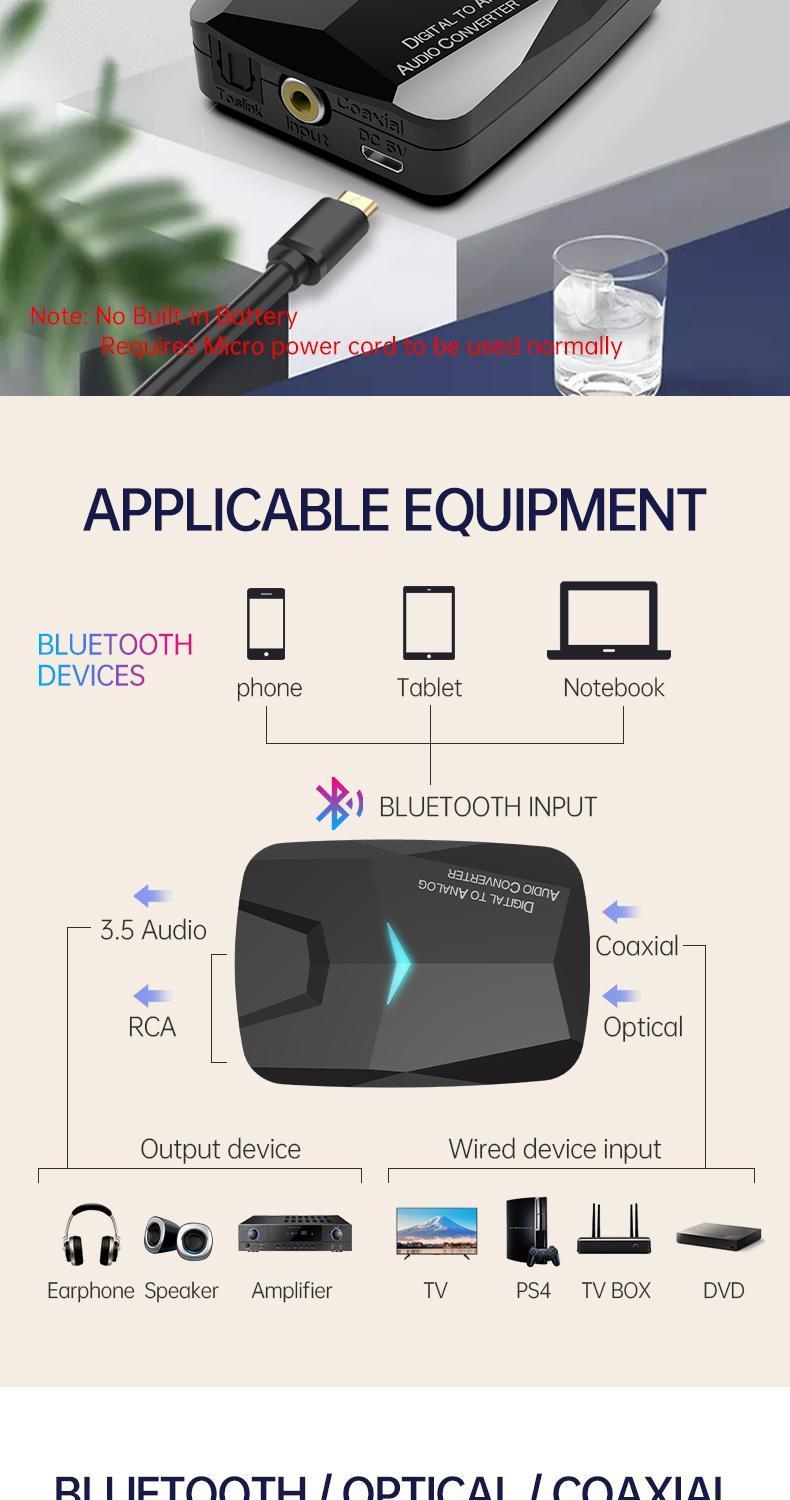 convertisseur audio sans fil numérique vers analogique et récepteur bluetooth-1