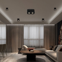 Jpungsun carré à trois têtes montées en surface 3*7W 3*10W 3*12W Led COB Downlight projecteurs de plafond réglables