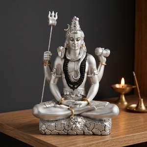 Escultura Hecha a Mano de Acero Inoxidable del Dios Shiva, Mahadev, 3 Pulgadas, Artesanía Metálica, Decoración Artística, Duradera, Ecológica, para Sala de Estar - Product Image 2