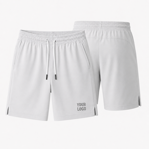 Custom Premium Mens White Casual Shorts Cotton Drawstring Streetwear Shorts Private Label Brand Apparel - Product Image 5