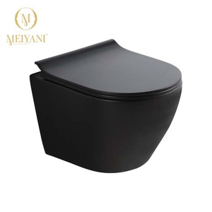 MEIYANI Rimless Flushing Bathroom <strong>Toilet</strong> One-time Glaze One-time Firing Matte <strong>Blue</strong> Color Wall-hung <strong>Toilet</strong> - Product Image 3