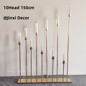 Venta al por mayor moderno oro alto candelabro decoración de Mesa <span class=keywords><strong>10</strong></span> cabezas de hierro Metal boda portavelas elegantes centros de mesa - Product Image 6