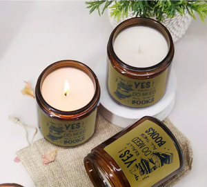 Tarro de vela de cristal Marrón mate esmerilado de lujo con tapa de Metal <span class=keywords><strong>velas</strong></span> perfumadas de aromaterapia de cera de soja para regalo de vacaciones - Product Image 5