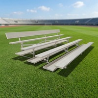 Bancs de stade modulaires en aluminium, 4 rangées, 28 sièges, résistants à la corrosion, robustes, pliables, portables, pour terrains de sport scolaires, 300