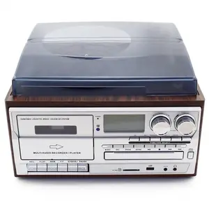 Wooden Speed Dial Stereo with AM/FM/CD/USB Multi-function Radio Play Gramophone MT-18CD