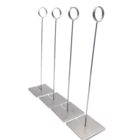 Échantillon Gratuit – Support de Numéro de Table Personnalisé en Acier Inoxydable Brossé Argent Mat Durable de 8,5 Pouces pour Mariages et Événements