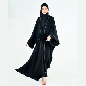 SIPO Eid New Design Abaya Cardigan Kimono Dubai Abaya Muslim Dress for Islamic Clothing Linen Open Abaya