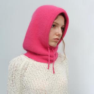 43*29 Europe America New Niche Autumn Winter Unisex All-Match Solid Color Jacquard Drawstring Rabbit Fur Adjustable Warm Simple - Product Image 2