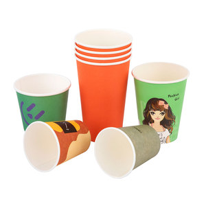 Anti-oil Waterproof PE Coated Eco-Friendly Biodegradable Food Grade High Quality Single Wall Paper Cup Takeaway Containers