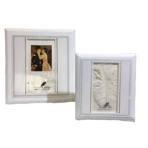 Двойная 100 элегантная белая акриловая Свадебная фоторамка для фотоальбома для влюбленных с милым эффектом Памяти Положите на стол