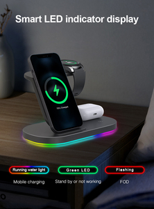 Producto más vendido 3 en 1 soporte de cargadores inalámbricos para iPhone RGB Night Light 15W estación de carga rápida para <span class=keywords><strong>Samsung</strong></span> para <span class=keywords><strong>Airpods</strong></span> - Product Image 5