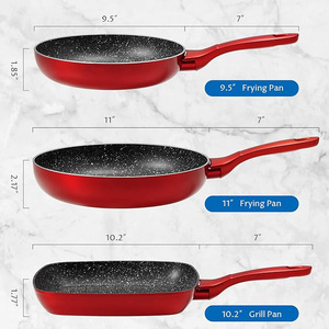 Sartén Antiadherente de Tres Piezas, Utensilios de Cocina Saludables, Aptos para Cocina de Inducción, Personalizables - Product Image 2