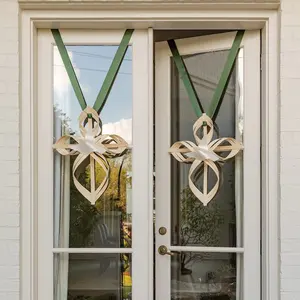 Idéal pour les ornements de noël en bambou naturel tissé en croix pour décorer la porte de la maison - Product Image 6