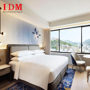 סט ריהוט לחדר שינה של מלון 5 כוכבים, מיטות טווין בהתאמה אישית עם שולחן מיטה וכיסא, התאמה אישית מלאה לחדר שינה בדירה - Product Image 1