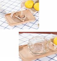 Botol Madu Kosong Bentuk Unik 250g 500g 1000g, Stoples Madu Kaca Transparan dengan Tutup Kayu, Sendok, dan Pengaduk