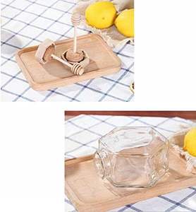 Unique Shape 250g 500g 1000g Empty Honey Bottles Clear Honey Comb <b>Glass</b> Honey <b>Jars</b> With Wooden Lid Spoon and Dipper - Product Image 3