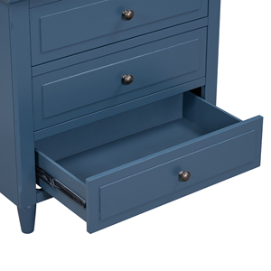 <b>U</b>_STYLE 28'' Pine Wood Nightstand 3 Drawers Smooth Gliding Rails Metal Handle Minimalist Bedside Cabinet - Product Image 5