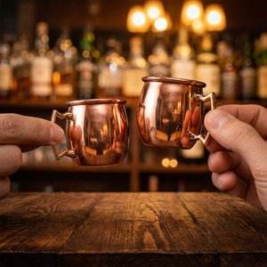 Mini tasse Moscow Mule en acier inoxydable de 60 ml, tasse à cocktail, tasse à vin, tasses à bière martelées couleur cuivre, tasse à café, tasse à lait, tasse de bar, vaisselle de bar - Product Image 2