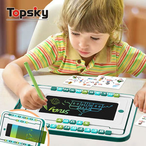 Tablero de dibujo de ortografía 3 en 1 de plástico, juguetes de pintura para niños, tablero de práctica de escritura de aprendizaje temprano con rompecabezas y juguetes de pantalla de bloqueo - Product Image 5