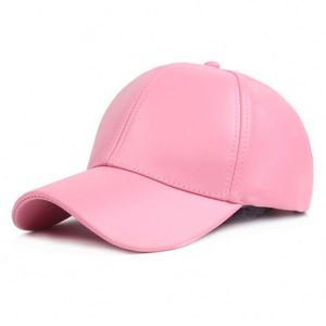 Wholesale <b>Light</b> Visor Men's Women's Leather Spring and Autumn Pu <b>Hats</b> Solid Color Baseball Caps Promotion Gift - Product Image 4