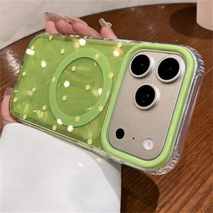 เคส iPhone 17 Pro Max ลายจุดแฟชั่นฤดูร้อน รองรับการชาร์จไร้สายแบบแม่เหล็ก ฝาหลัง IMD สำหรับ iPhone 14 15 16 17 Pro Max - Product Image 1