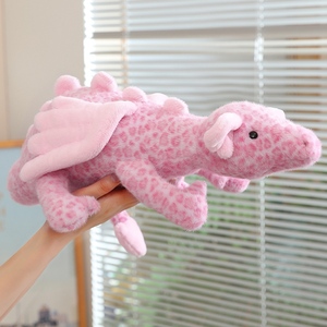 Peluche Drago Personalizzato con Imbottitura in Cotone PP, Stampa Leopardata Rosa, Bambola Comfort, Draghi delle Nevi - Product Image 3