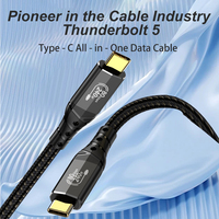 Tipo C Thunderbolt 5 macho a macho A409 16K 240W HD Cable coaxial trenzado de carga rápida 80G Cable USB de alta velocidad para Notebook