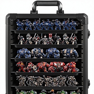 Étui de transport miniature, étui de rangement miniature avec 6 plateaux, cadre en alliage d'aluminium, étui de présentation et de transport - Product Image 1