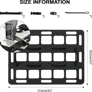Organisateur de pare-soleil de voiture, panneau MOLLE en ABS, planche de rangement tactique pour gadgets d'intérieur de véhicule - Product Image 3