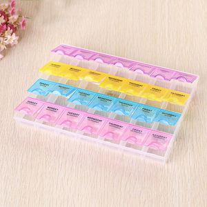 Nouveau produit : Boîte à pilules de voyage 7 jours, 28 compartiments, boîte à pilules mensuelle en plastique - Product Image 2