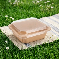 Emballage alimentaire en papier pour restaurant, boîte à emporter pour pâtes, conteneur jetable pour la restauration rapide, bols en papier carrés octogonaux avec couvercle