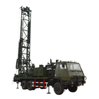 Plateforme de forage de puits profonds de 1000 m montée sur camion avec compresseur d'air et pompe à boue